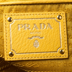 Pre Owned Prada Yellow Vitello Daino Leather Satchel