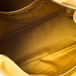 Pre Owned Prada Yellow Vitello Daino Leather Satchel