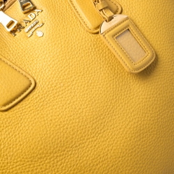 Pre Owned Prada Yellow Vitello Daino Leather Satchel