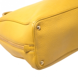 Pre Owned Prada Yellow Vitello Daino Leather Satchel