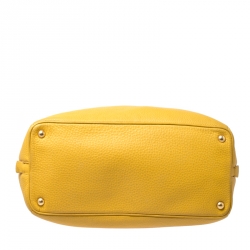 Pre Owned Prada Yellow Vitello Daino Leather Satchel