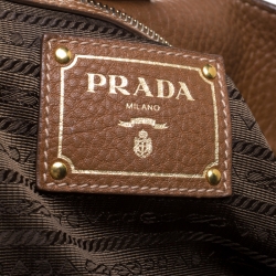 Pre Owned Prada Brown Vitello Diano Leather Hobo