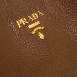 Pre Owned Prada Brown Vitello Diano Leather Hobo