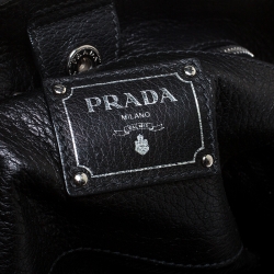Pre Owned Prada Black Vitello Daino Leather Tote