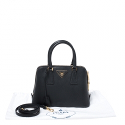 Pre Owned Prada Black Saffiano Lux Leather Small Promenade Satchel