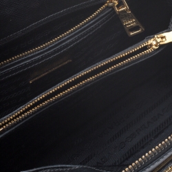 Pre Owned Prada Black Saffiano Lux Leather Small Promenade Satchel