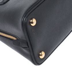 Pre Owned Prada Black Saffiano Lux Leather Small Promenade Satchel
