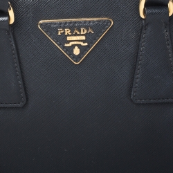 Pre Owned Prada Black Saffiano Lux Leather Small Promenade Satchel