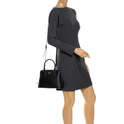 Pre Owned Prada Black Saffiano Lux Leather Small Promenade Satchel