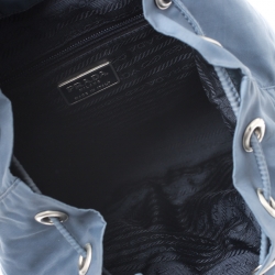 Pre Owned Prada Blue Tessuto Nylon Zainetto Backpack