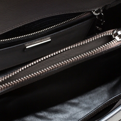 Pre Owned Prada Argilla Saffiano Cuir Leather Turnlock Twin Tote
