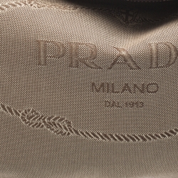Pre Owned Prada Beige/Brown Canvas and Leather Jacquard Logo Hobo