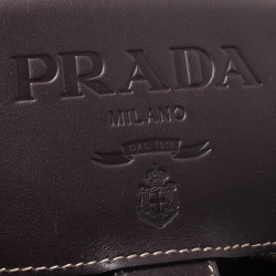 Pre Owned Prada Beige/Brown Canvas and Leather Jacquard Logo Hobo