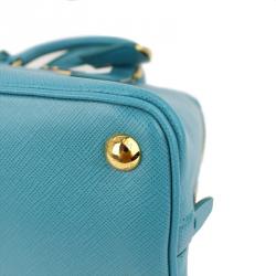 Pre Owned Prada Blue Saffiano Lux Leather Small Promenade Bag
