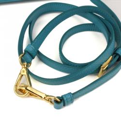 Pre Owned Prada Blue Saffiano Lux Leather Small Promenade Bag