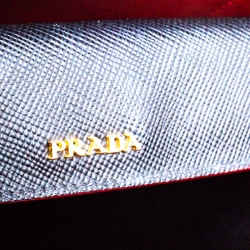 Pre Owned Prada Black Saffiano Cuir Leather Double Handle Tote