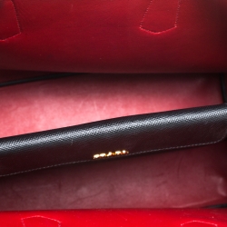 Pre Owned Prada Black Saffiano Cuir Leather Double Handle Tote