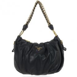 مملوكة مسبقًا Prada Black Large Soft Calf Hobo