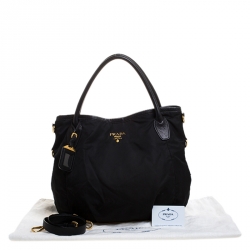 Pre Owned Prada Black Tessuto Nylon and Leather Tote