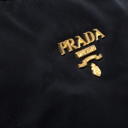 Pre Owned Prada Black Tessuto Nylon and Leather Tote