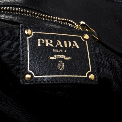 Pre Owned Prada Black Tessuto Nylon and Leather Tote