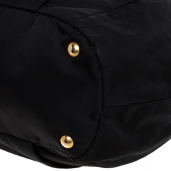 Pre Owned Prada Black Tessuto Nylon and Leather Tote