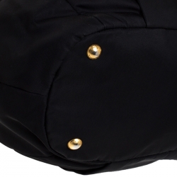Pre Owned Prada Black Tessuto Nylon and Leather Tote