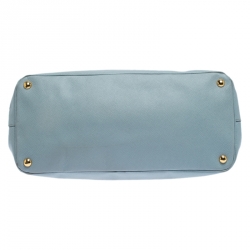 Pre Owned Prada Sky Blue Saffiano Lux Leather Large Gardener's Tote