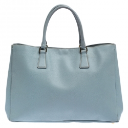 Pre Owned Prada Sky Blue Saffiano Lux Leather Large Gardener's Tote