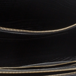Pre Owned Prada Black Saffiano Leather Small Galleria Double Zip Tote