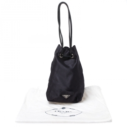Prada Navy Blue Nylon Mini Drawstring Pouch