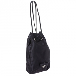 Prada Navy Blue Nylon Mini Drawstring Pouch