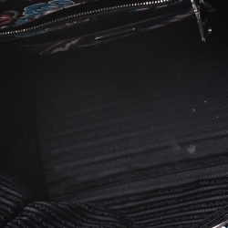 Pre Owned Prada Black/Multicolor Floral Print Leather Sound Lock Tote