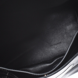 Pre Owned Prada Black Patent Leather Spazzolato Flower Top Handle Bag