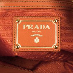 Pre Owned Prada Orange Large Soft Calf Hobo