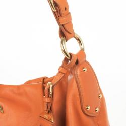 Pre Owned Prada Orange Large Soft Calf Hobo