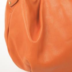 Pre Owned Prada Orange Large Soft Calf Hobo
