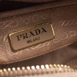 Pre Owned Prada Beige Saffiano Leather Camera Crossbody Bag