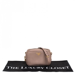 Pre Owned Prada Beige Saffiano Leather Camera Crossbody Bag