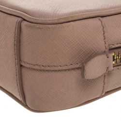 Pre Owned Prada Beige Saffiano Leather Camera Crossbody Bag