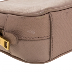 Pre Owned Prada Beige Saffiano Leather Camera Crossbody Bag