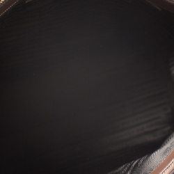 Pre Owned Prada Brown Saffiano Lux Leather Executive Double Zip Tote