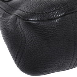 Pre Owned Prada Black Pebbled Leather Small Baguette Bag