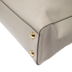 Pre Owned Prada Grey Saffiano Lux Leather Tote