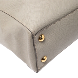 Pre Owned Prada Grey Saffiano Lux Leather Tote