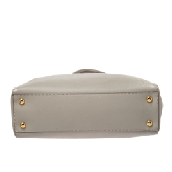 Pre Owned Prada Grey Saffiano Lux Leather Tote