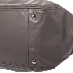 Pre Owned Prada Dark Grey Soft Leather Convertible Bag