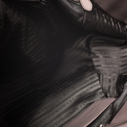 Pre Owned Prada Dark Grey Soft Leather Convertible Bag