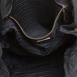 Pre Owned Prada Black Quilted Nylon and Patent Leather Tote