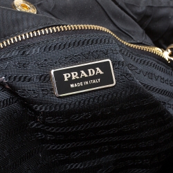 Pre Owned Prada Black Quilted Nylon and Patent Leather Tote